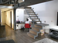 bespoke contemporary wood and metal staircase